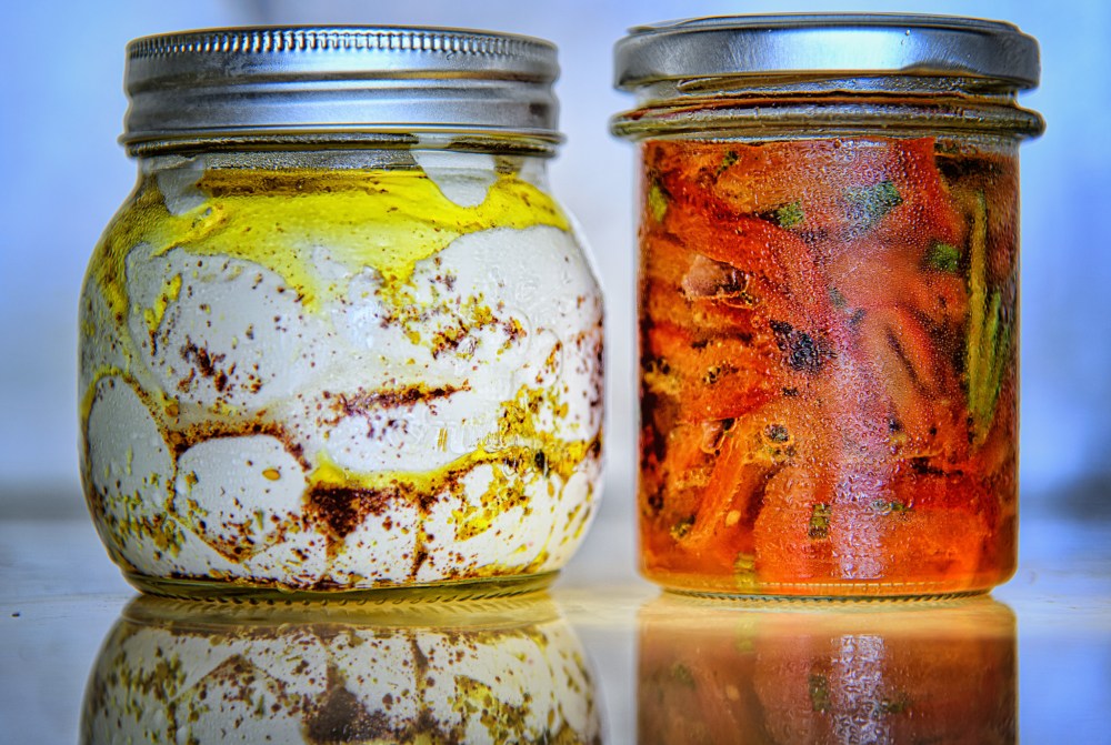 GLF labaneh = red peppers jars, by Karen Bekker